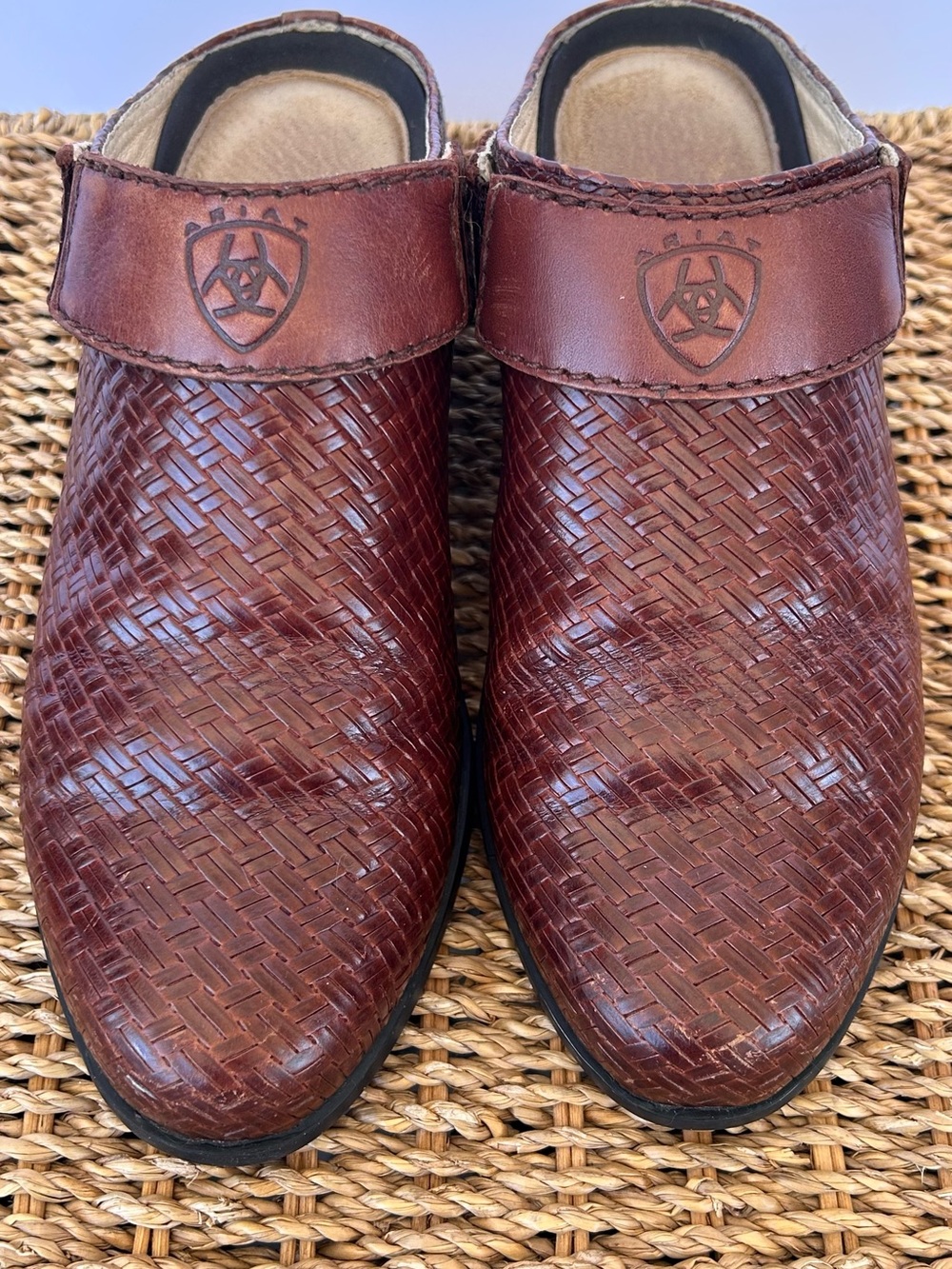 Ariat Women’s Sport Woven Leather Slingback Mules‎ Basketweave Size 7.5B